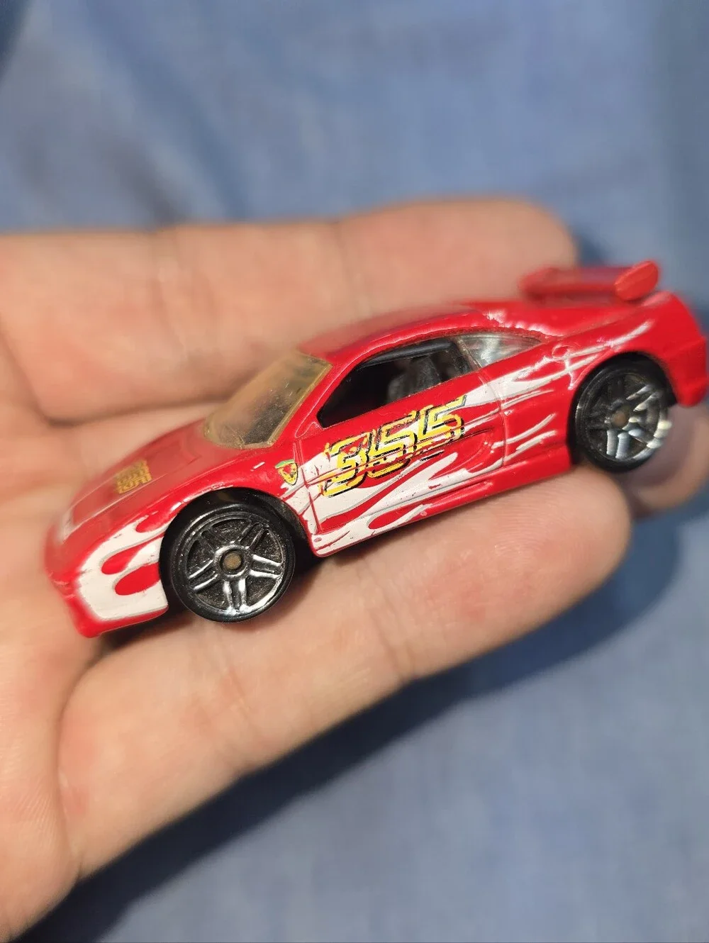 Mattel Hot Wheels 1999 Ferrari F355 Challenge Red with White Flames Loose